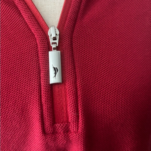 Tommy Bahama Men's Red Half-Zip Sweater size Large - Picture 4 of 5